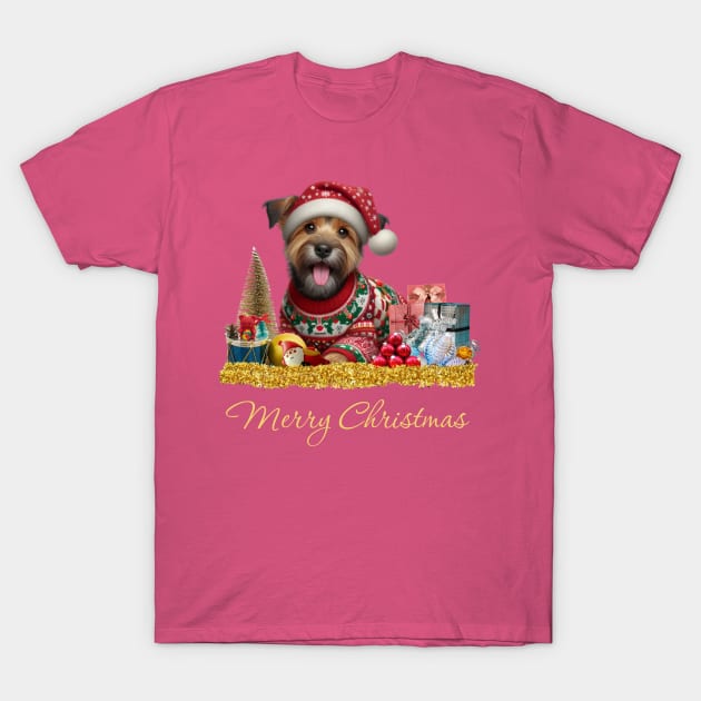 Merry Christmas Terrier T-Shirt by The Artful Barker